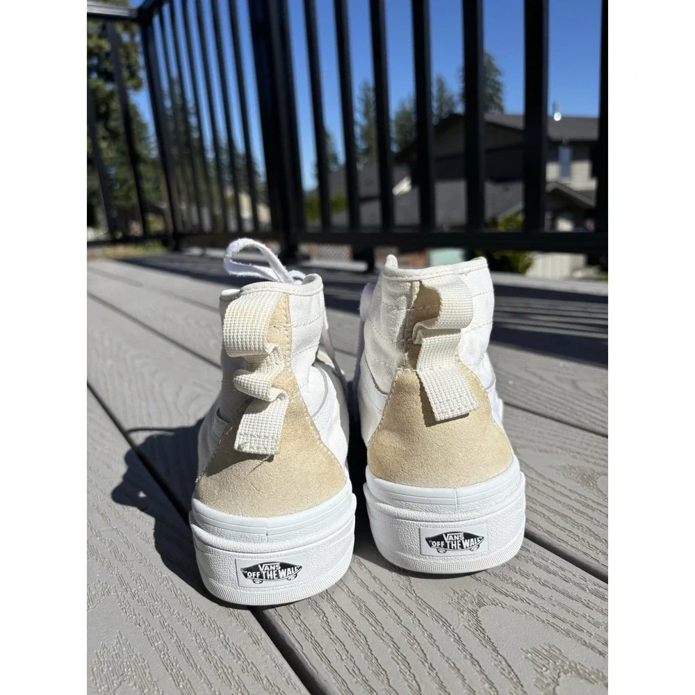 VANS Sentry Sk8-Hi WC Boots High Canvas Suede Skate White Men's Size 7.5/Women 9